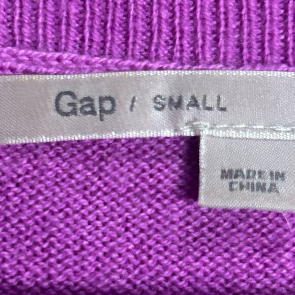 Gap Sweater Women Size Small Long Sleeve Wool Blend Magenta EUC - Picture 5 of 7